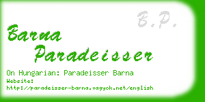 barna paradeisser business card